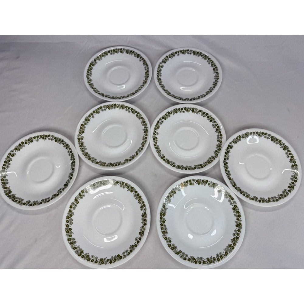 Vintage Corelle SPRING BLOSSOM CRAZY DAISY Saucer Coffee Plate Corning Set of 8